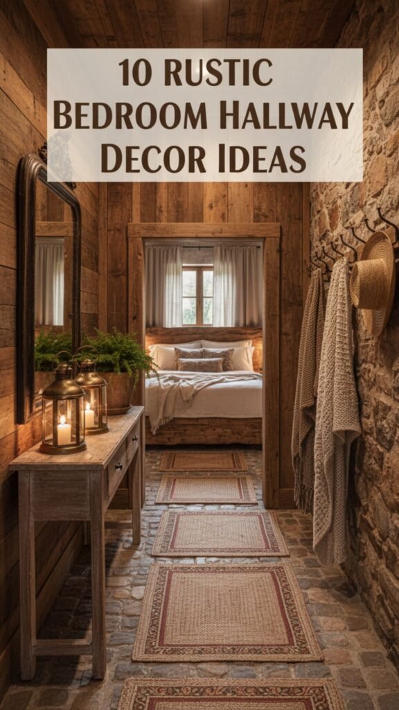 1. 10 Cabin-Inspired Rustic Bedroom Hallway Decor Ideas