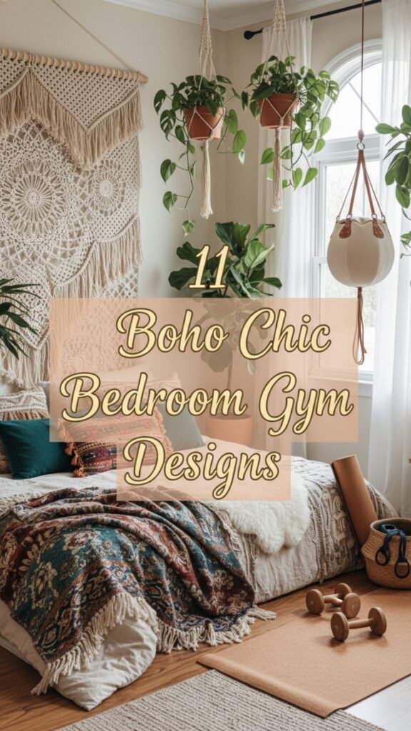 1. 11 Boho Chic Bedroom Gym Designs You’ll Love Waking Up To