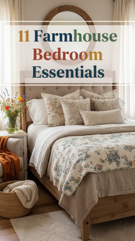 1. 11 Farmhouse Bedroom Essentials Create a Rustic, Cozy Retreat