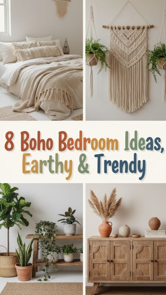 1. 8 Boho Bedroom Ideas That Feel Warm, Earthy & Trendy