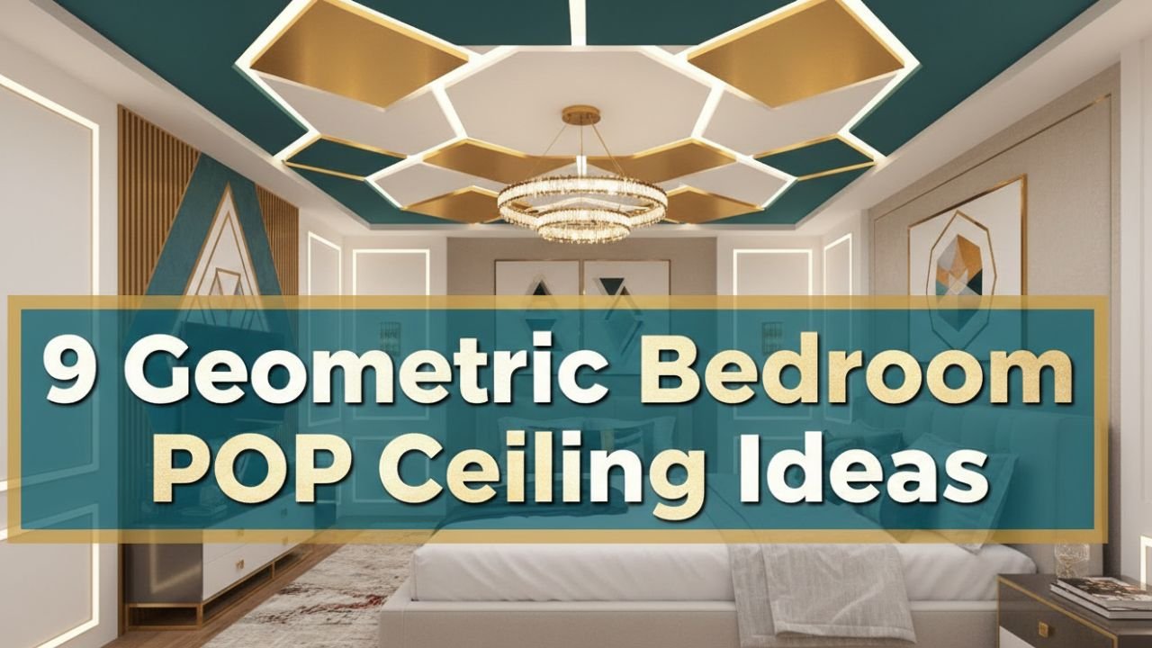 9 Geometric Bedroom POP Ceiling Design Ideas