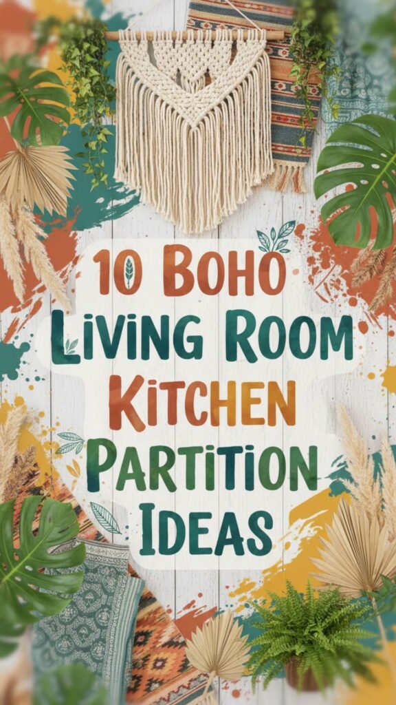 1. 10 Boho Living Room Kitchen Partition Ideas That Feel Effortless