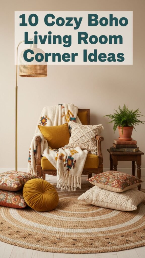 1. 10 Cozy Boho Living Room Corner Ideas You’ll Love