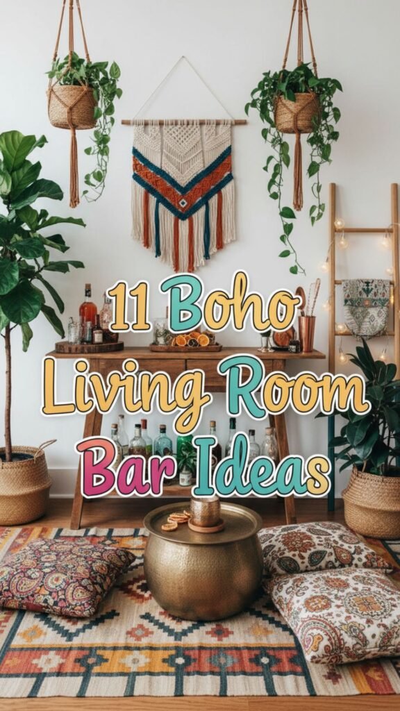 1. 11 Boho Living Room Bar Ideas That Add a Relaxed Vibe