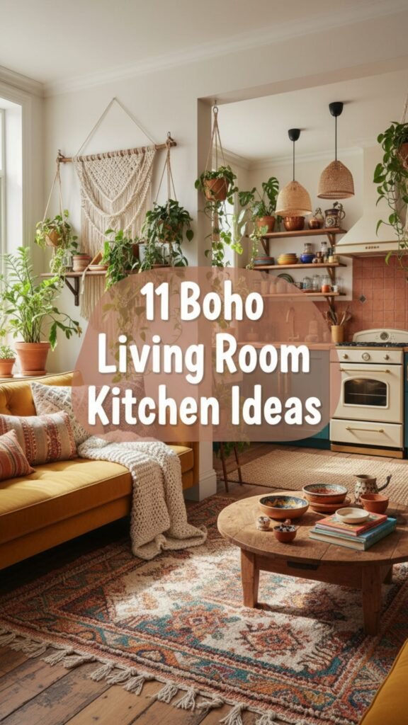 1. 11 Boho Living Room Kitchen Ideas That Feel Effortlessly Chic