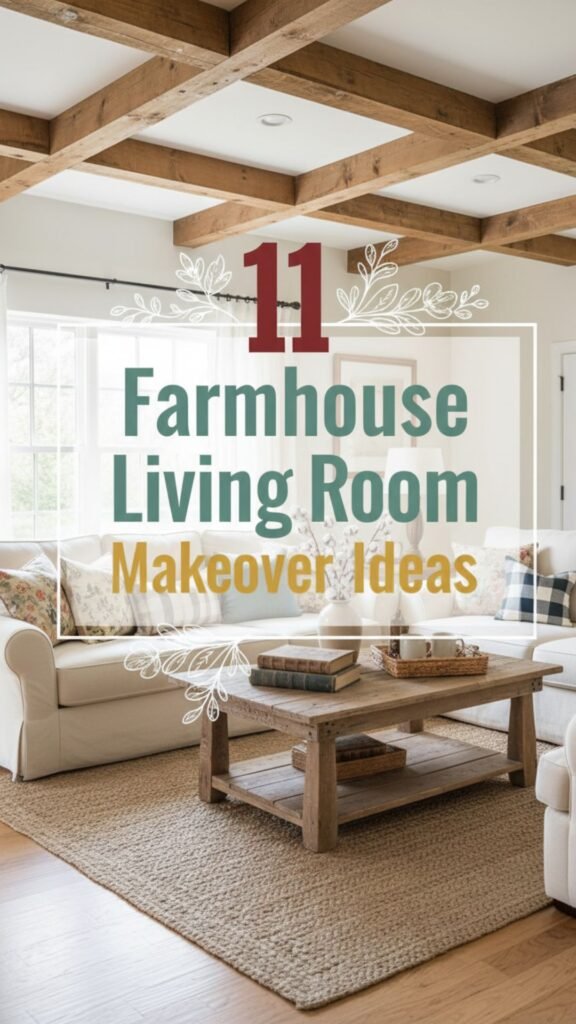 1. 11 Farmhouse Living Room Makeover Ideas for a Cozy Everyday Look