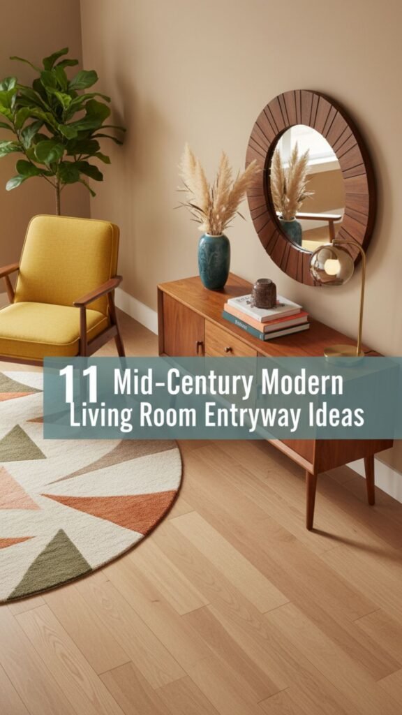 1. 11 Mid-Century Modern Living Room Entryways for a Retro Look