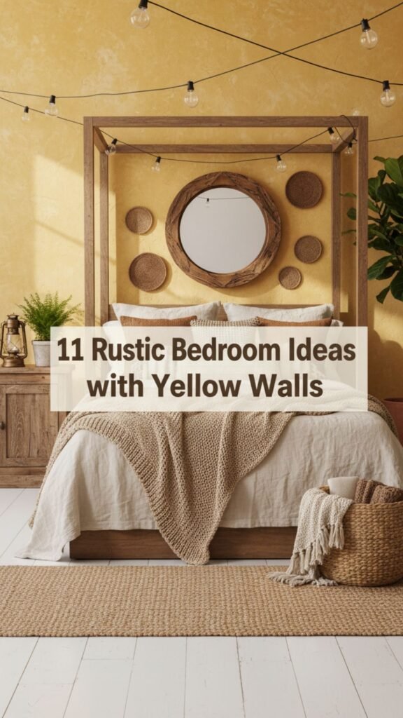 1. 11 Rustic Bedroom Ideas with Yellow Walls