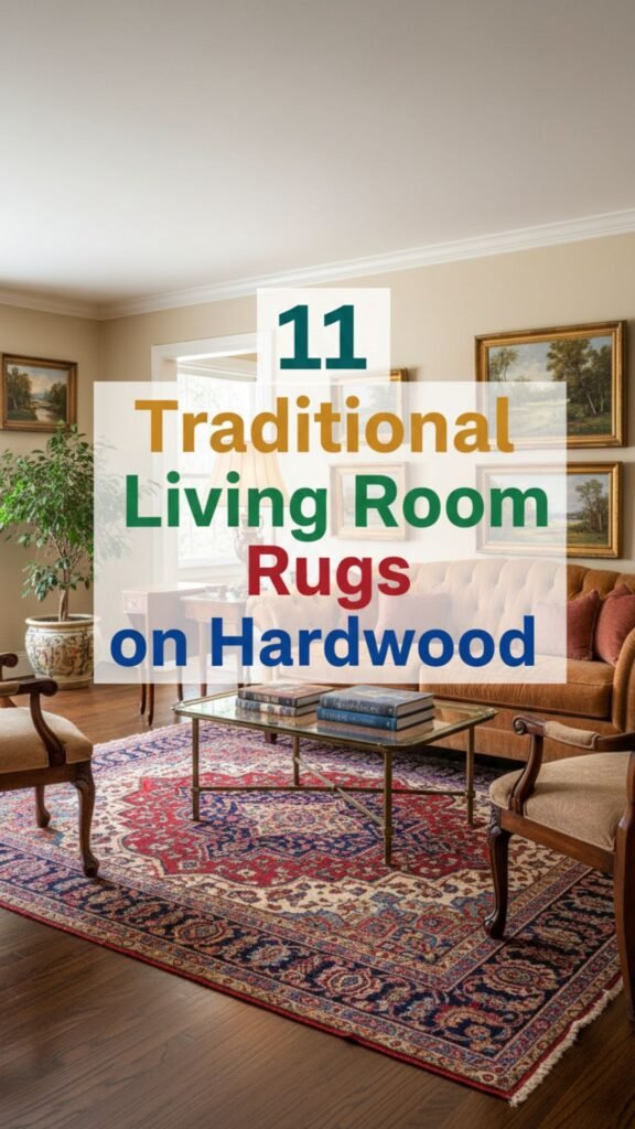 1. 11 Traditional Living Room Rugs on Hardwood for an Elegant Classic Look