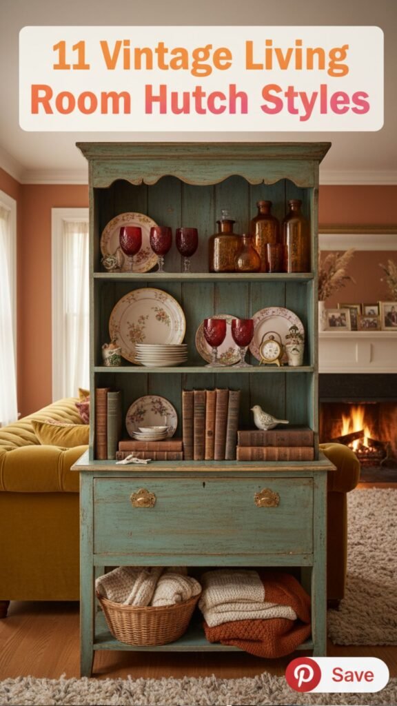 1. 11 Vintage Living Room Hutch Styles That Add Timeless Charm