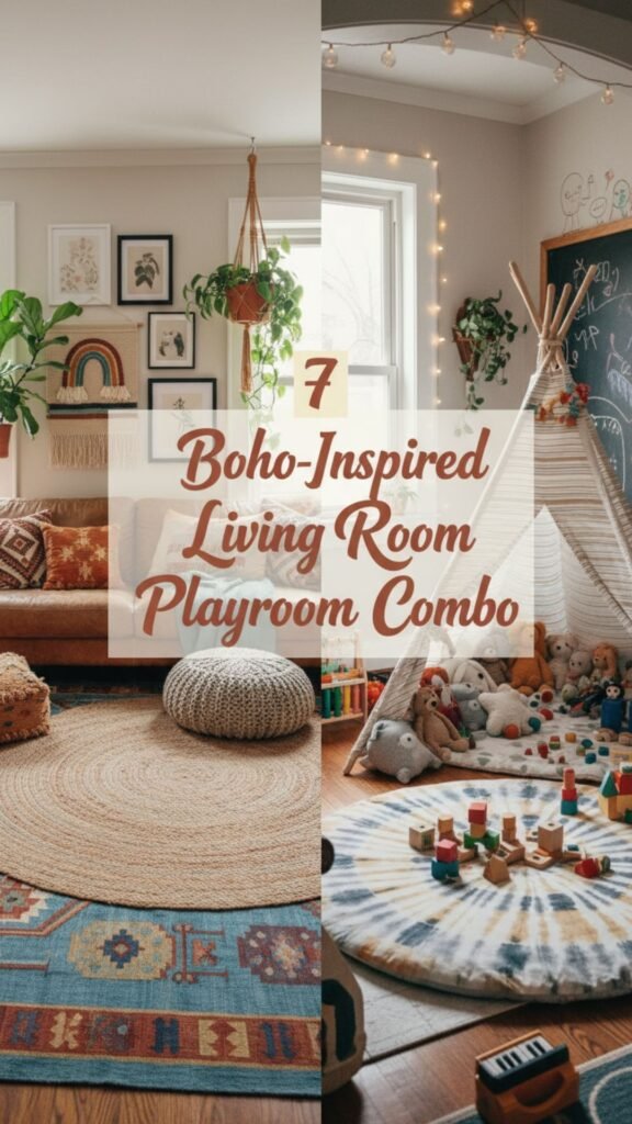 1. 7 Boho-Inspired Living Room Playroom Combo Ideas for Small Homes