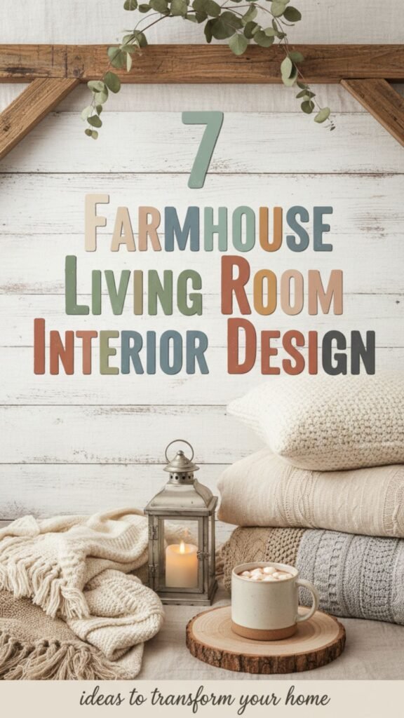1. 7 Farmhouse Living Room Interior Design for a Charming, Homey Feel