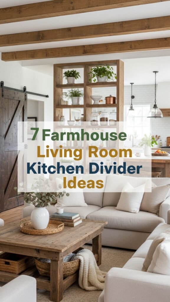 1. 7 Farmhouse Living Room Kitchen Divider Ideas That Feel Cozy