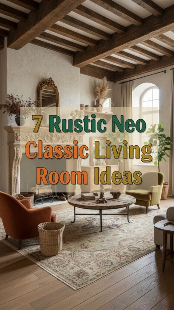 1. 7 Rustic Neo Classic Living Room Ideas That Balance Warmth and Class