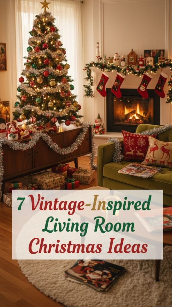 1. 7 Vintage-Inspired Living Room Christmas Décor Ideas to Try