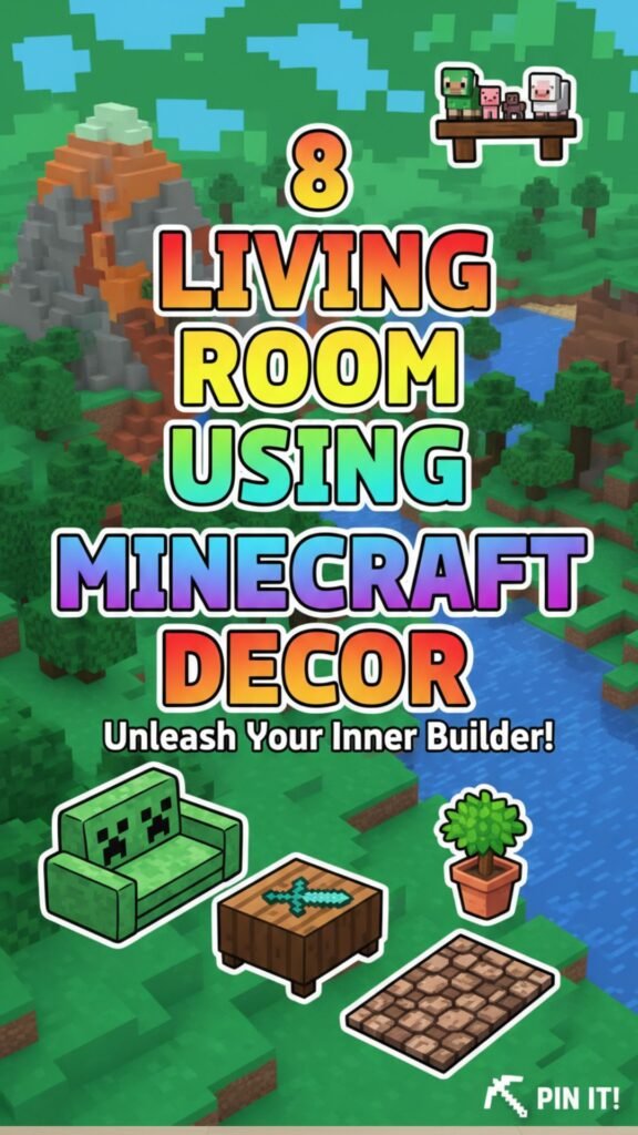 1. 8 Futuristic Living Room Ideas Using Minecraft Decor