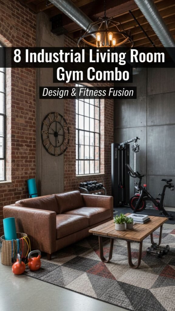 1. 8 Industrial Living Room Gym Combo Ideas That Pop