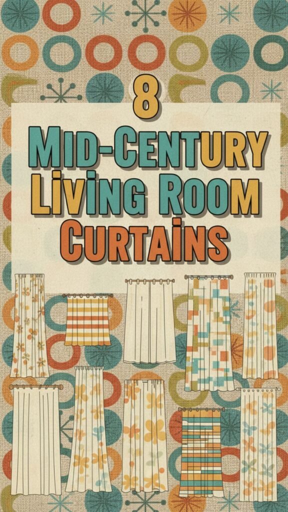 1. 8 Mid-Century Living Room Curtains That Add Retro Personality