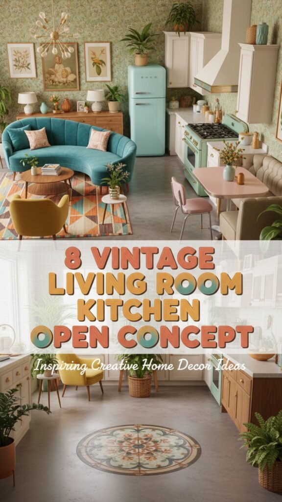 1. 8 Vintage Living Room Kitchen Open Concept Styles With Timeless Charm