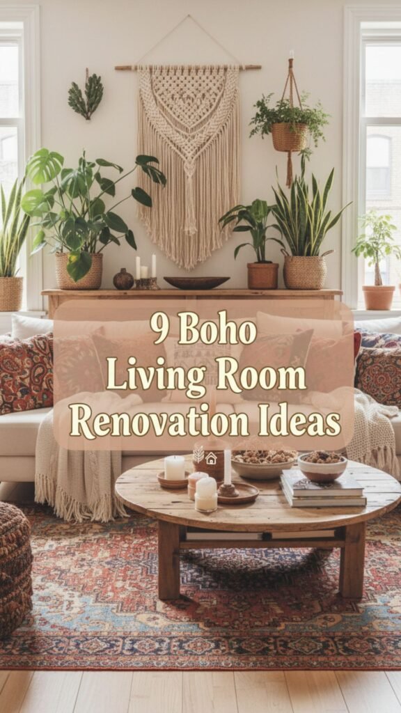 1. 9 Boho Living Room Renovation Ideas for a Relaxed, Layered Look