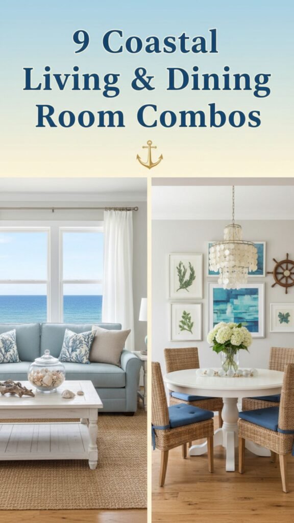 1. 9 Coastal-Inspired Living and Dining Room Combos for a Breezy Vibe
