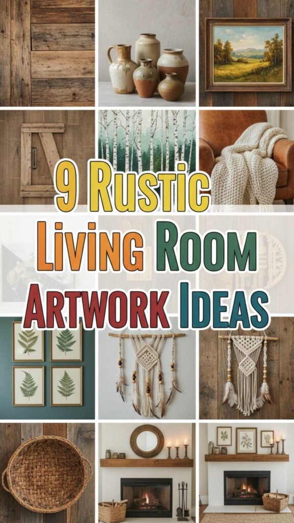 1. 9 Rustic Living Room Artwork Ideas That Bring Warm Cabin Vibes