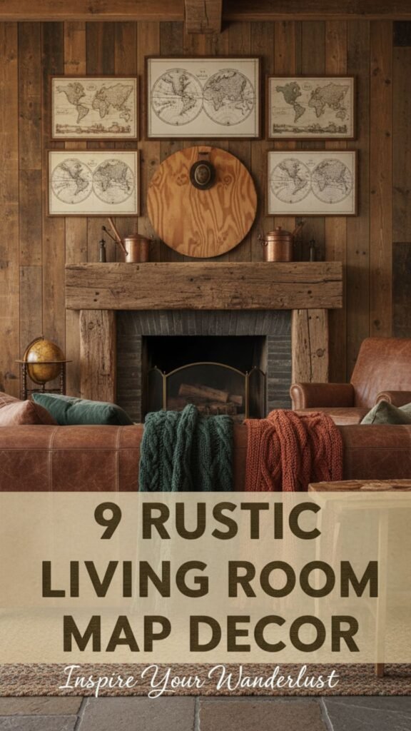 1. 9 Rustic Living Room Map Decor Ideas for Cozy Spaces