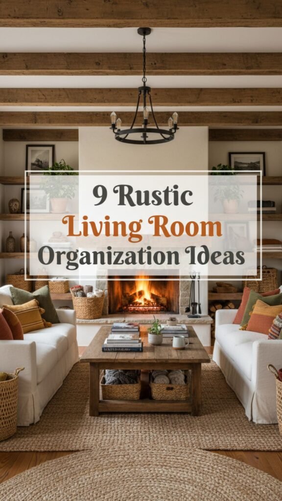 1. 9 Rustic Living Room Organization Ideas with Smart Storage Solutions