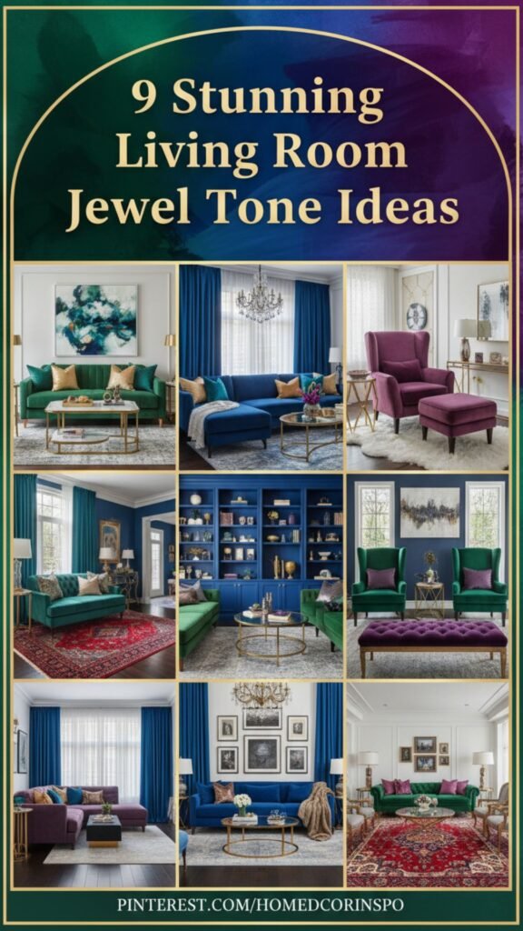 1. 9 Stunning Living Room Jewel Tone Ideas for a Boho-Chic Vibe