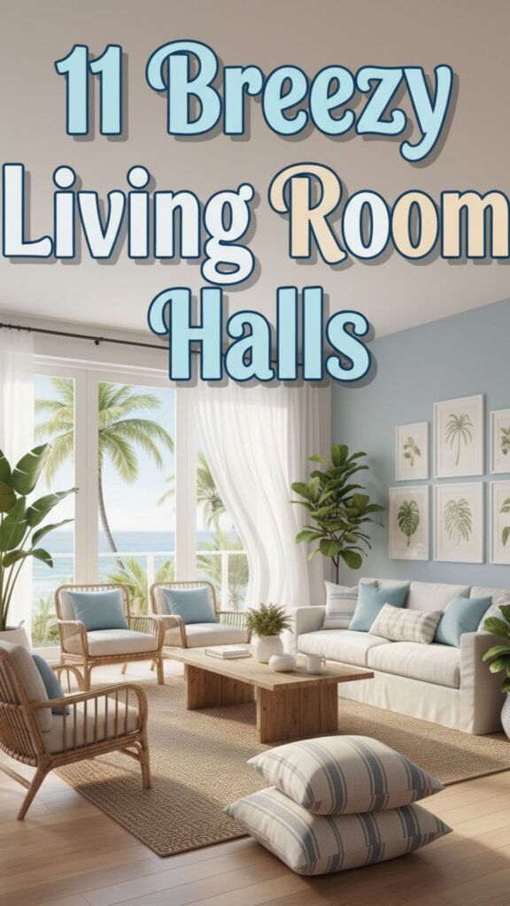 1. Coastal Vibes 11 Breezy Living Room Halls to Refresh Your Home