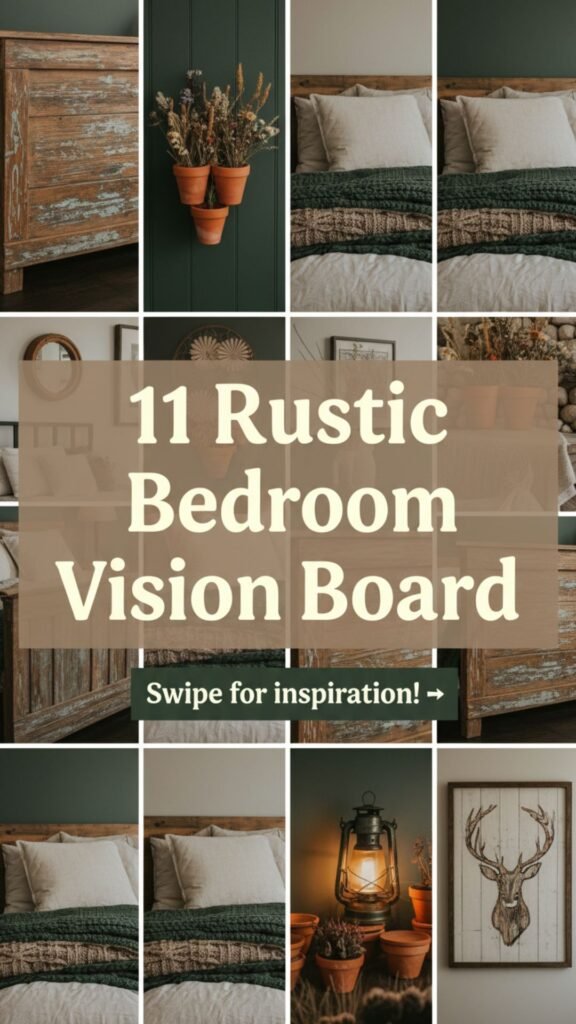 1. Rustic Bedroom Vision Board 11 Warm Wood & Cottagecore Touches