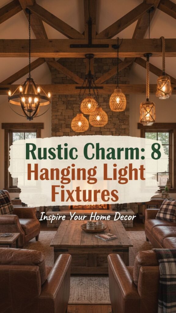 1. Rustic Charm 8 Hanging Light Fixtures for Cozy Living Rooms