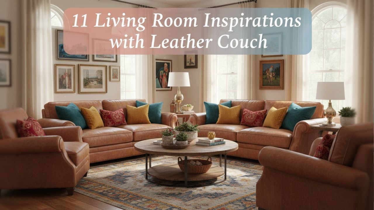 11 Farmhouse Living Room Inspiration with a Leather Couch