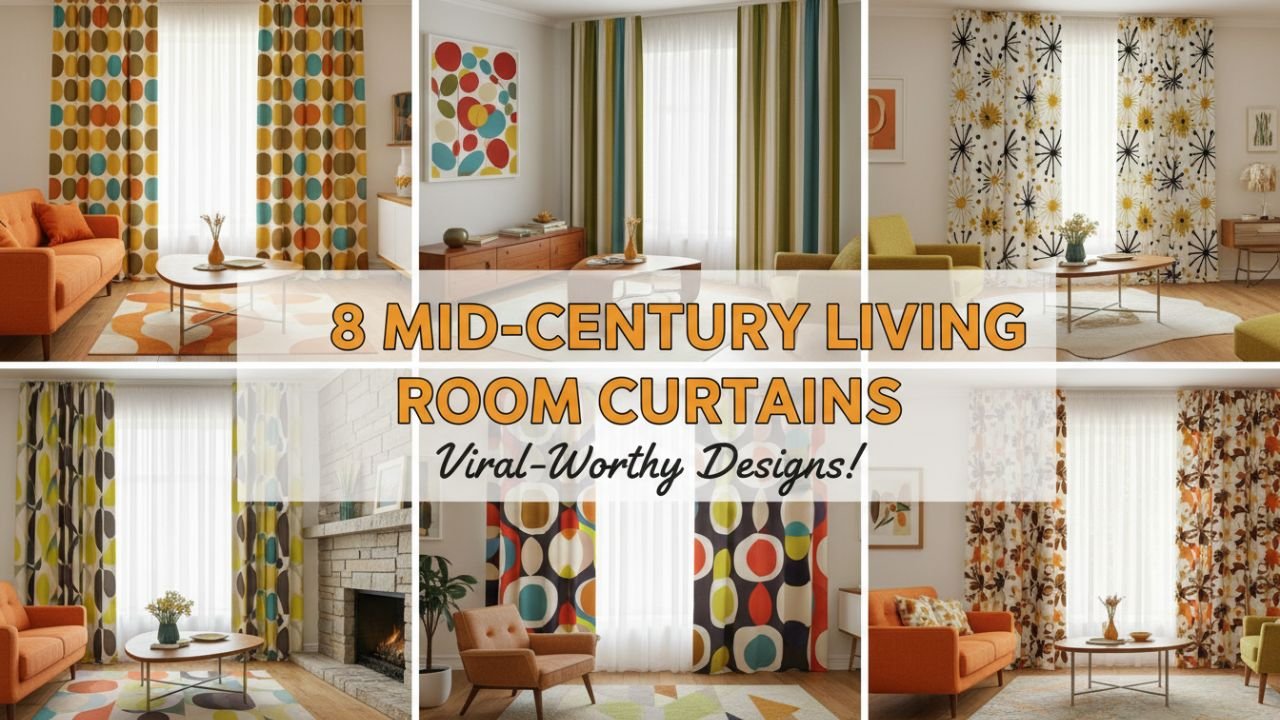 8 Mid-Century Living Room Curtains That Add Retro Personality