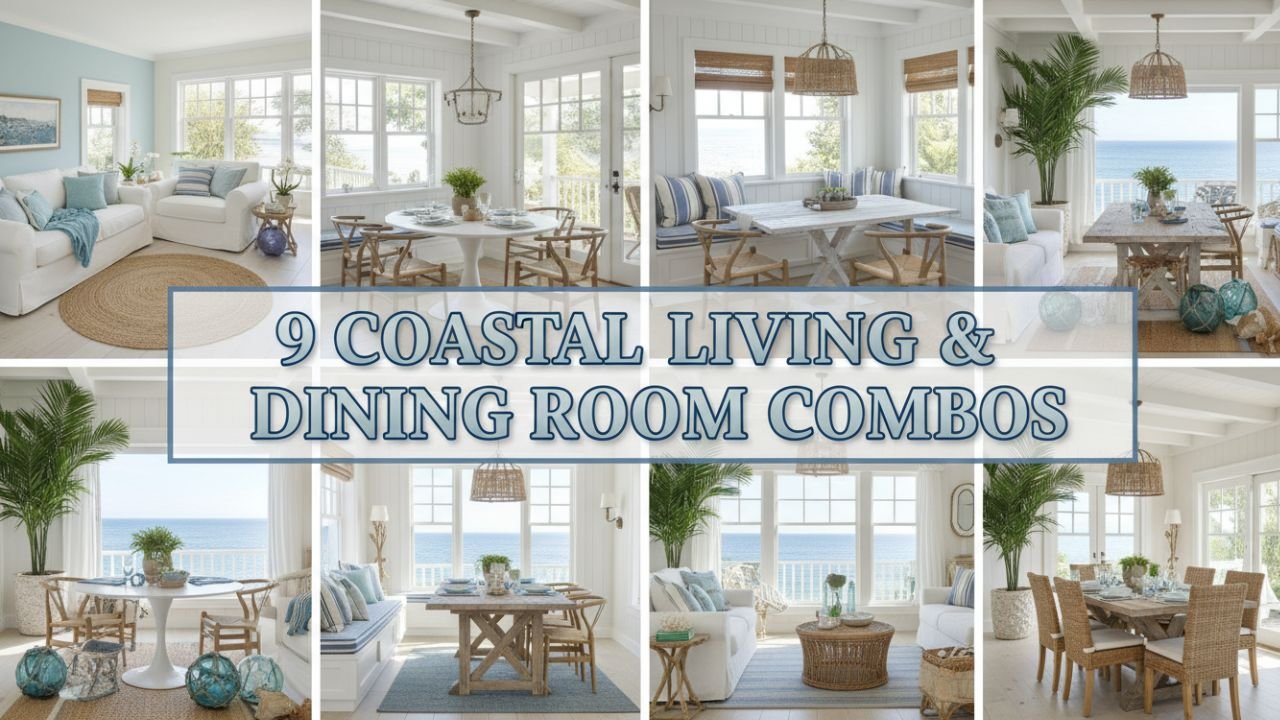 9 Coastal-Inspired Living and Dining Room Combos for a Breezy Vibe