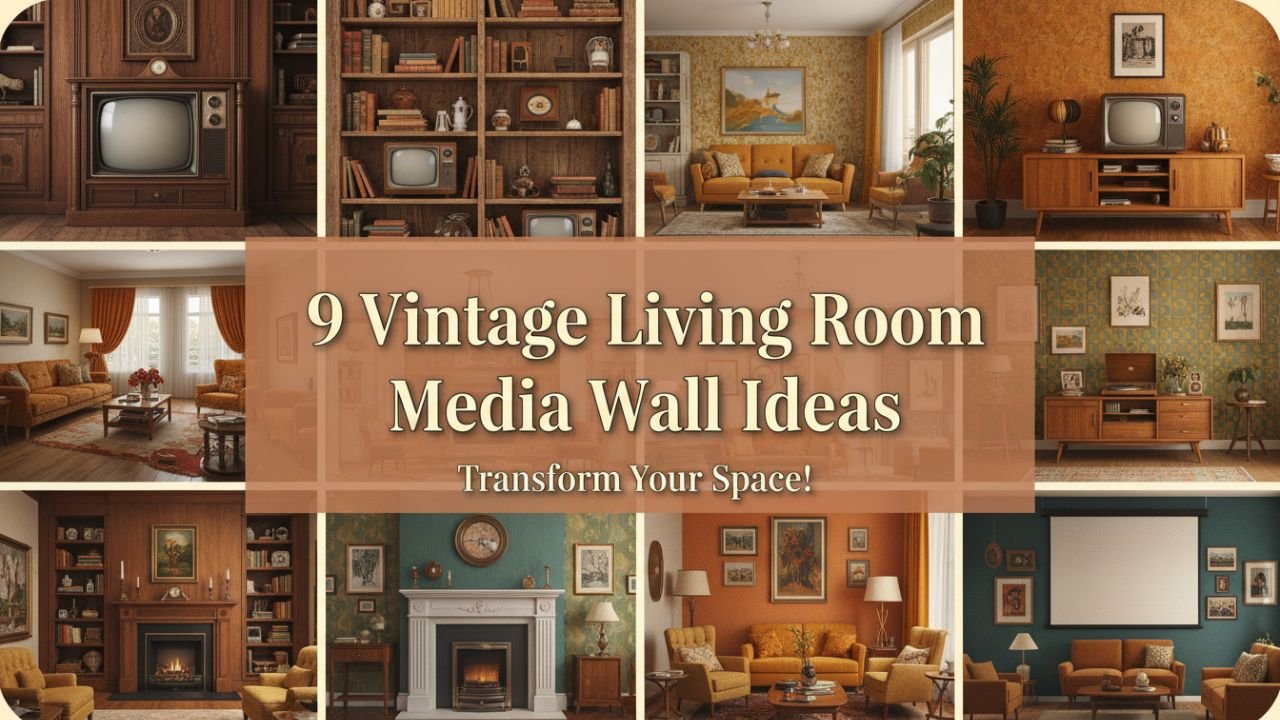 9 Vintage Living Room Media Wall Ideas with Timeless Charm