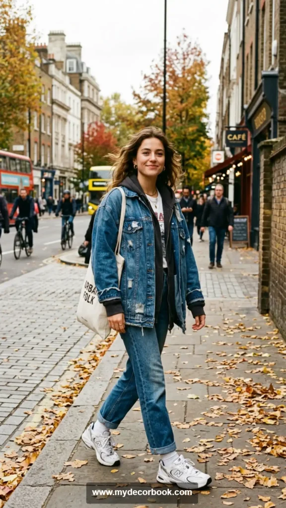 1. Oversized Denim Jacket With Straight-Leg Jeans