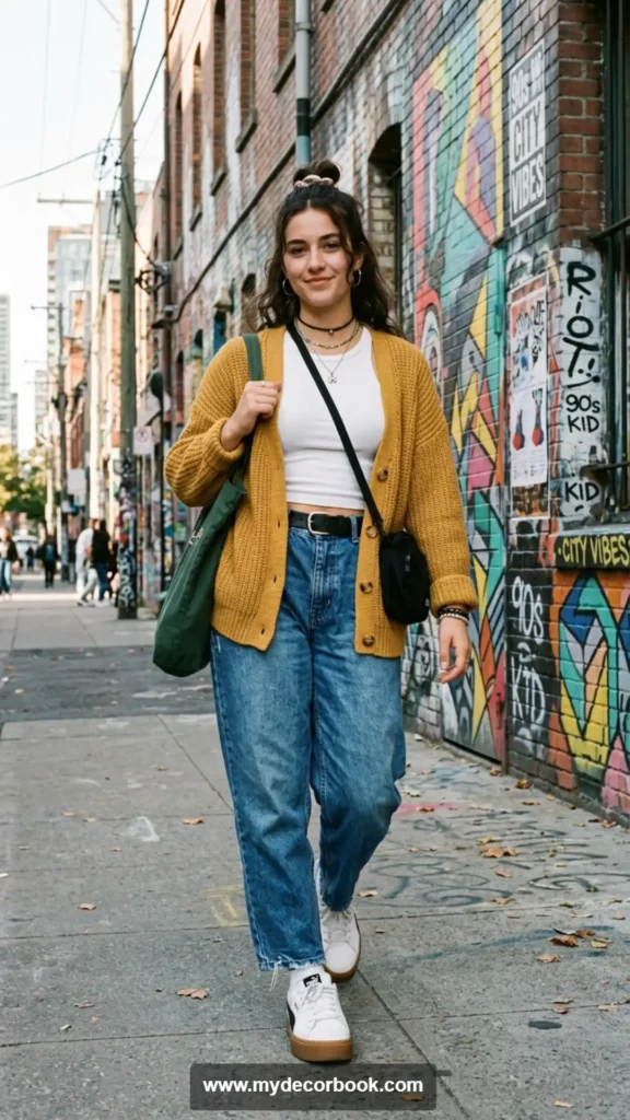 10. Baggy Jeans With a Fitted Tank Top
