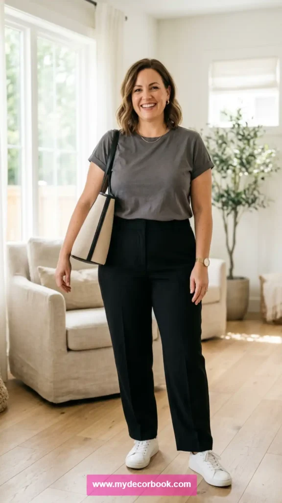 10. Monochrome T Shirt Outfit