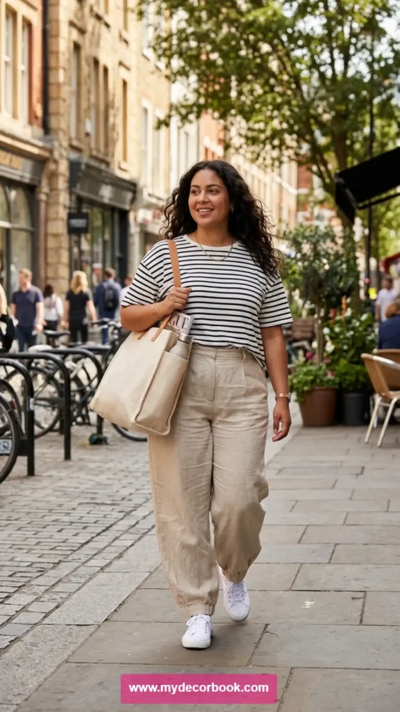 10. Striped T-Shirt With Casual Pants