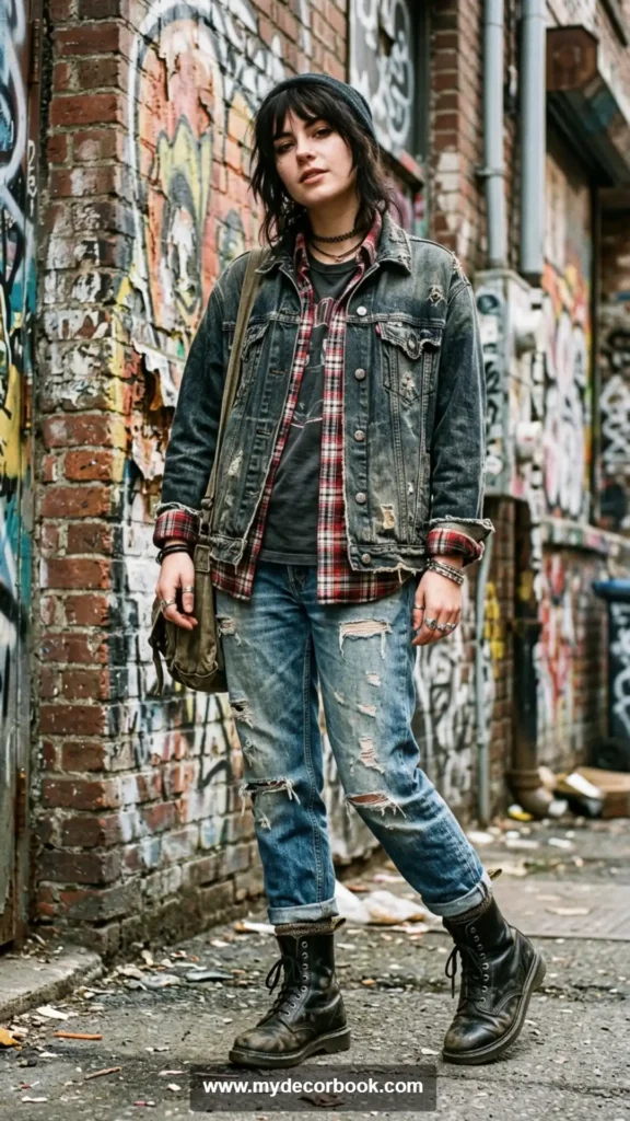 11. Combat Boots With Everything Denim