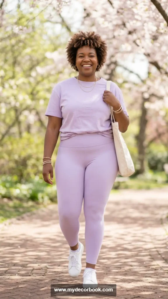11. Pastel T-Shirt and Matching Leggings Outfit