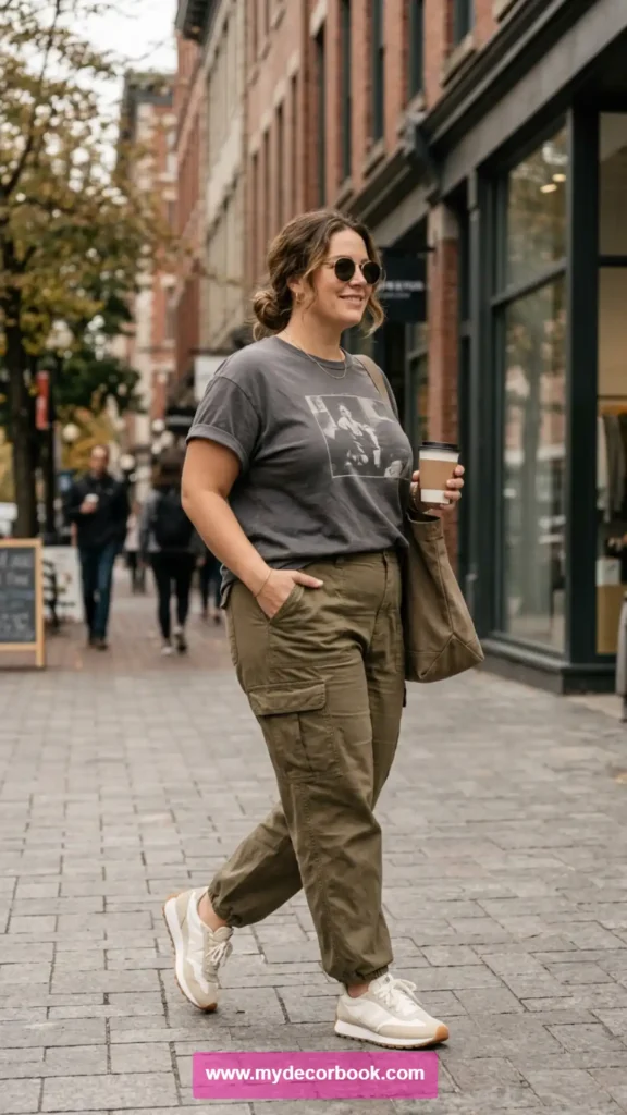 11. Plus Size T Shirt With Cargo Pants