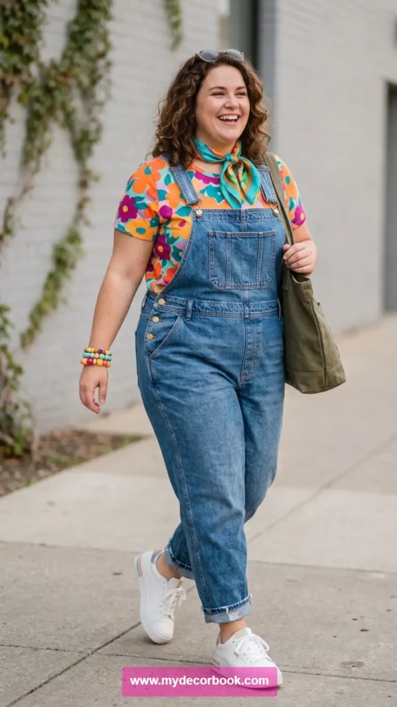 11. T Shirt With Denim Overalls
