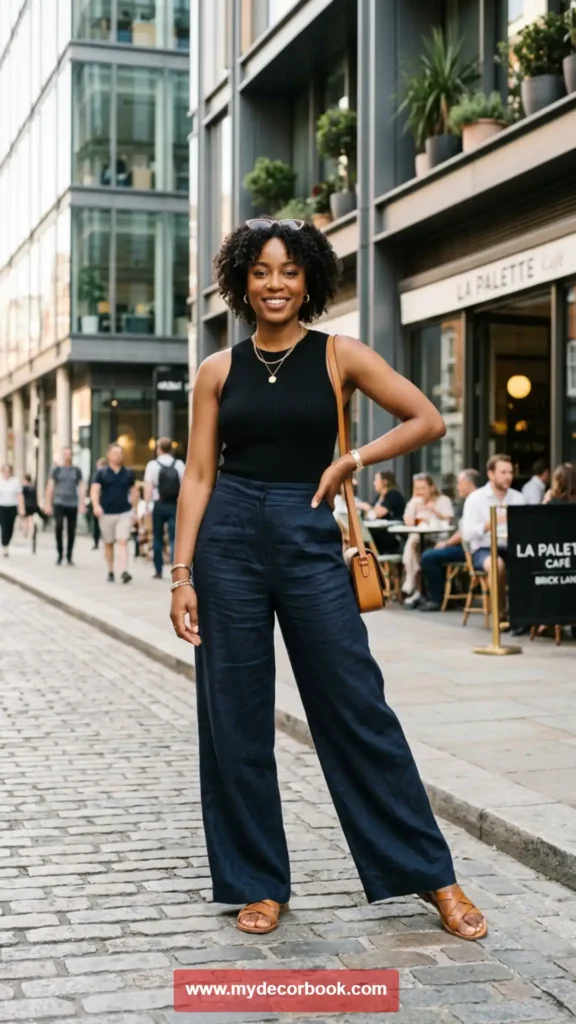 11. Wide-Leg Pants with a Fitted Top