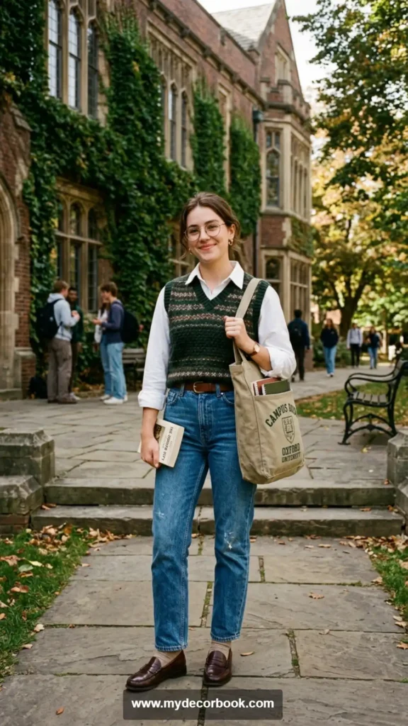 12. Knit Vest Over a Button-Up Shirt