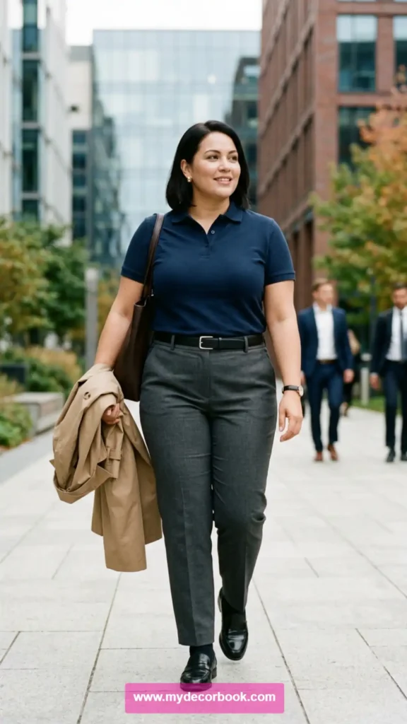 12. Plus Size Polo T Shirt With Formal Pants