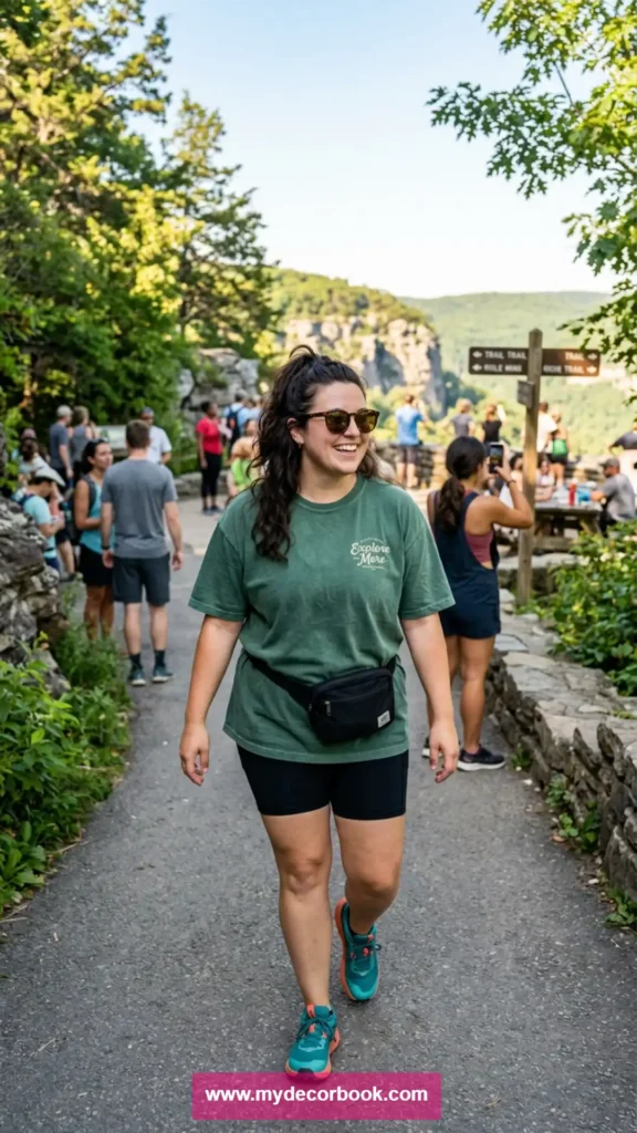 12. Plus Size T Shirt With Bike Shorts for Active Travel Days
