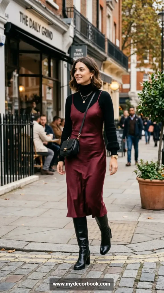 12. Turtleneck Under a Slip Dress