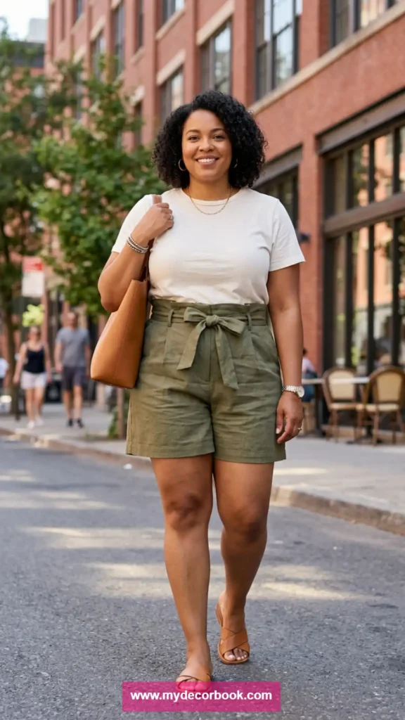13. T-Shirt With Paperbag Waist Shorts